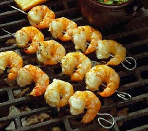 Шашлыки из королевских креветок
