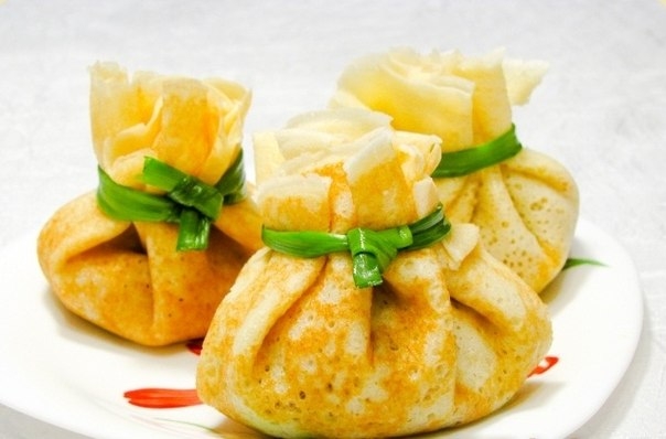 Фаршированные блинчики «Мешочки»