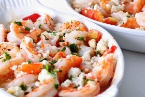Праздничный салат из креветок с сыром