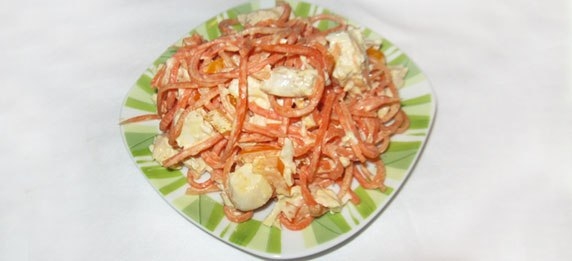 Салат с корейской морковью и куриным мясом