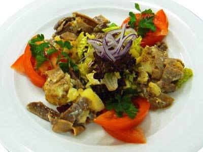 Салат с языком и сыром Дор Блю