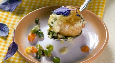 Куриные тефтели, тушенные с овощами