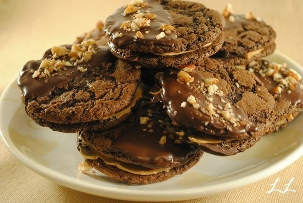 Double Chocolate Peanut Butter Sandwich Cookies