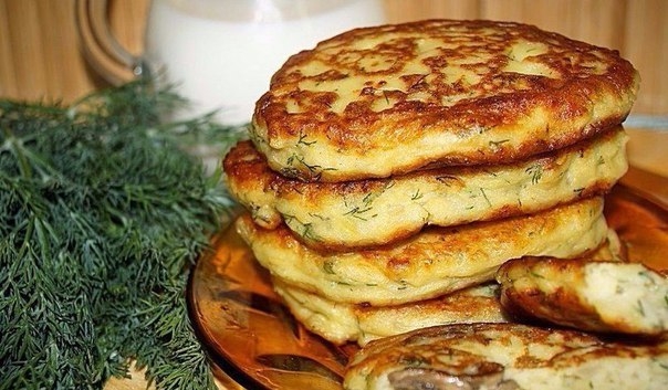 Картофельные оладьи с грибами