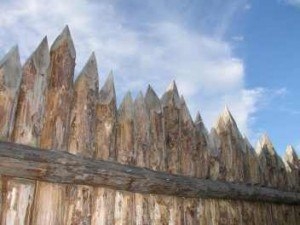Частокол - деревянный забор вокруг хаты на даче Частокол - деревянный забор вокруг хаты на даче