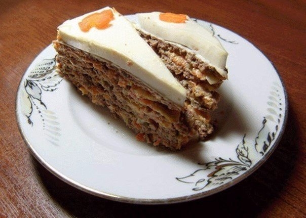 Очень нежный печеночный тортик
