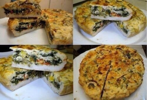 Куриный торт с зеленью