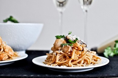 •Лингвини с курицей и коричневым маслом• •Лингвини с курицей и коричневым маслом•
