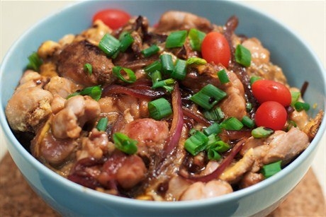 •Оякодон (японский омлет с рисом и курицей)• •Оякодон (японский омлет с рисом и курицей)•