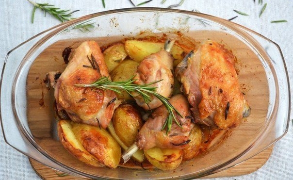 Курица с картошкой в духовке