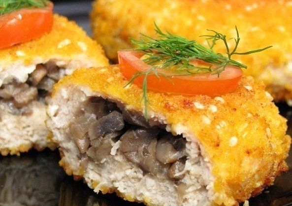Котлеты фаршированные грибами Котлеты фаршированные грибами