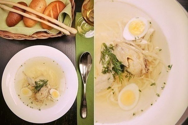 Куриный суп с лапшой без муки
