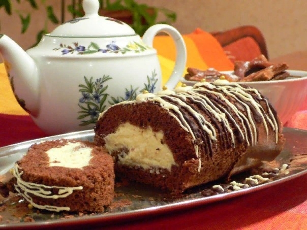 Шоколадный рулет с лимонным кремом! Шоколадный рулет с лимонным кремом!