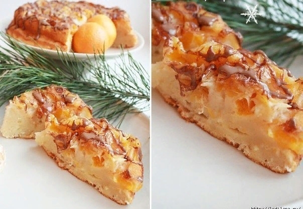 Заливной мандариновый пирог Заливной мандариновый пирог