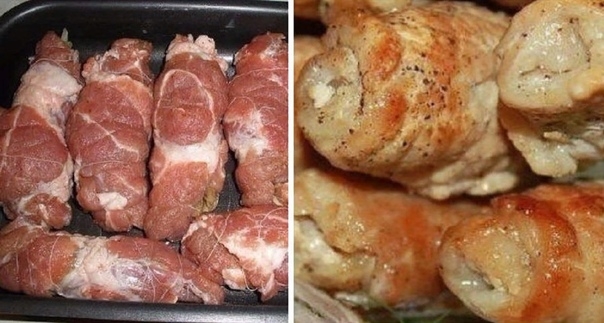 Свиные рулеты с грибами и сыром. Свиные рулеты с грибами и сыром.