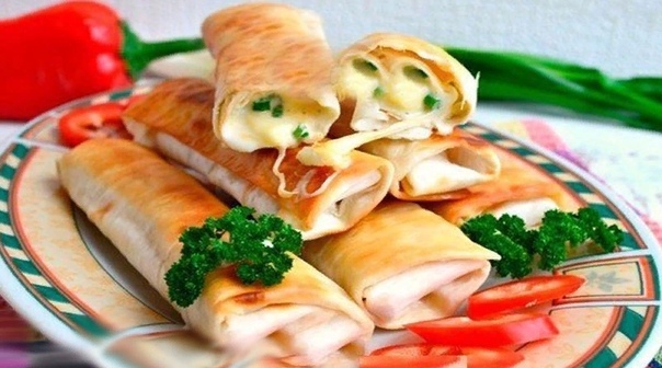 Вкусная закуска - лаваш, жареный с сыром Вкусная закуска - лаваш, жареный с сыром