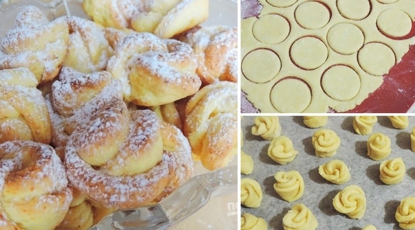 Нежное печенье «Роза» из творожного теста! Готовится очень легко! Нежное печенье «Роза» из творожного теста! Готовится очень легко!