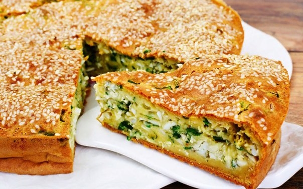 Пирог с яйцами и зеленым луком Пирог с яйцами и зеленым луком