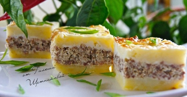 Картофельная запеканка с куриным фаршем Картофельная запеканка с куриным фаршем