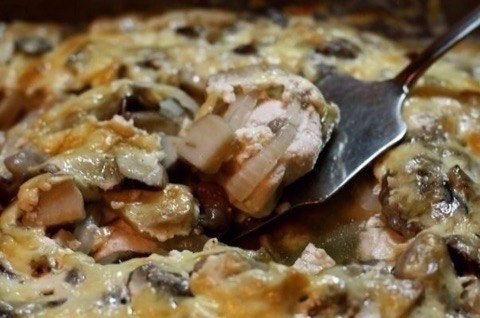 Куриная грудка с грибами