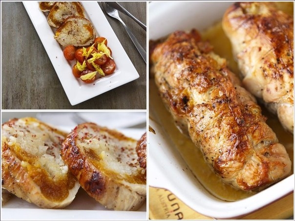 Рулеты из индейки с курагой Рулеты из индейки с курагой