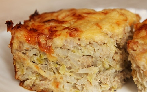 Кабачковая запеканка с рисом и фаршем Кабачковая запеканка с рисом и фаршем