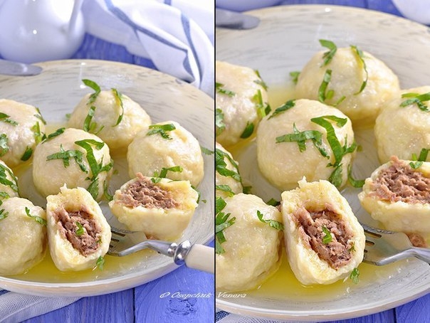 Картофельно-сырные ньокки, фаршированные мясом Картофельно-сырные ньокки, фаршированные мясом