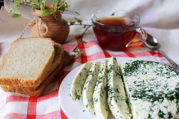 Вкусный и полезный домашний сыр с укропом