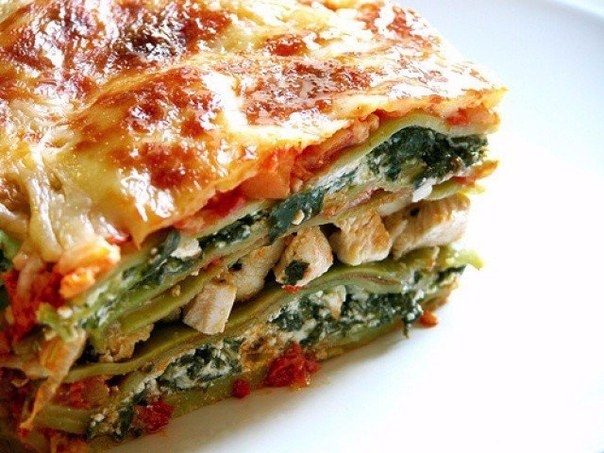Лазанья с куриной грудкой и творогом!