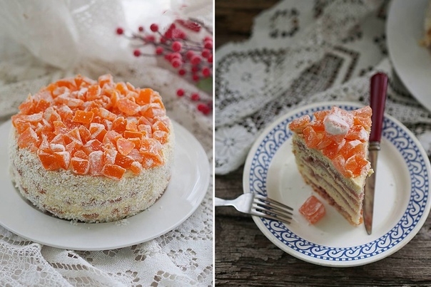 Торт с игристым вином и лукумом