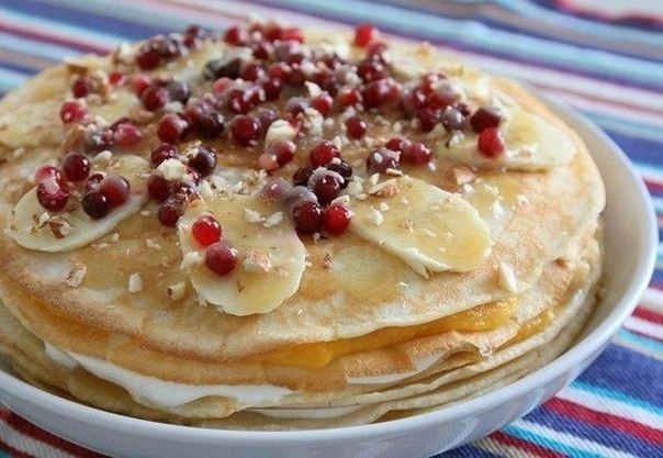 Блинный пирог с тремя начинками Блинный пирог с тремя начинками