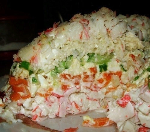 Салатик морской, слои перечислены сверху вниз Салатик морской, слои перечислены сверху вниз
