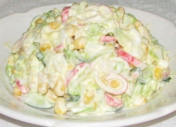 Крабовый салат с капустой