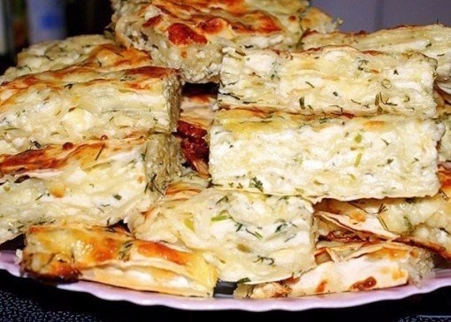 Пирог сырный из лаваша с зеленью