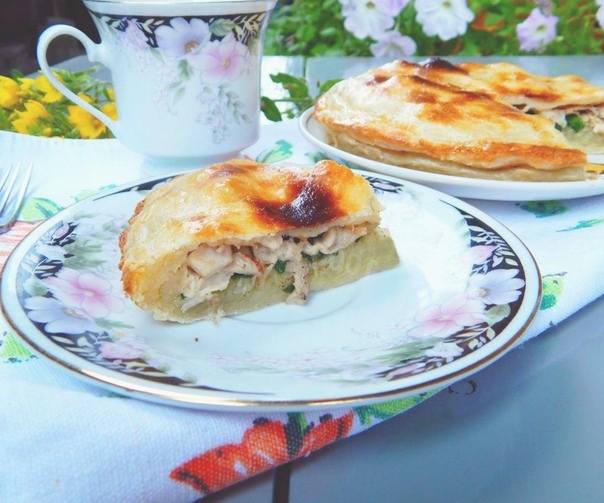КУРНИК С КАРТОШКОЙ И КУРИЦЕЙ ИЗ СЛОЕНОГО ТЕСТА КУРНИК С КАРТОШКОЙ И КУРИЦЕЙ ИЗ СЛОЕНОГО ТЕСТА