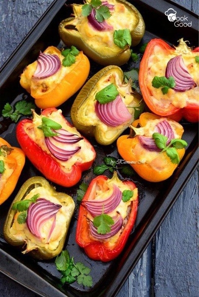 Фаршированный перец с индейкой и адыгейским сыром Фаршированный перец с индейкой и адыгейским сыром