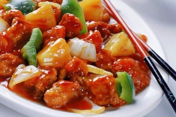 Курица с овощами в кисло-сладком соусе Курица с овощами в кисло-сладком соусе
