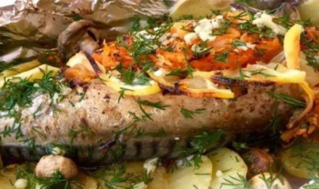 Фаршированная скумбрия, запеченная в духовке Фаршированная скумбрия, запеченная в духовке