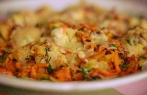 Курица с морковью и сыром