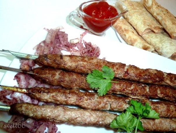 Кийма шашлык ( или рубленый шашлык из баранины по-узбекски)