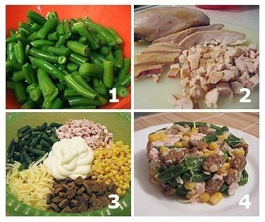 Салат из фасоли с копченой курицей Салат из фасоли с копченой курицей