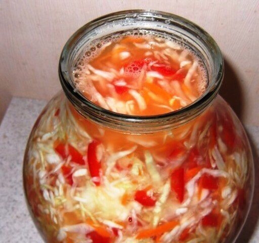 МАРИНОВАННАЯ КАПУСТА С ХРЕНОМ И ПЕРЦЕМ