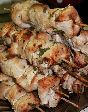 Шашлык из индейки с луком и кинзой Шашлык из индейки с луком и кинзой