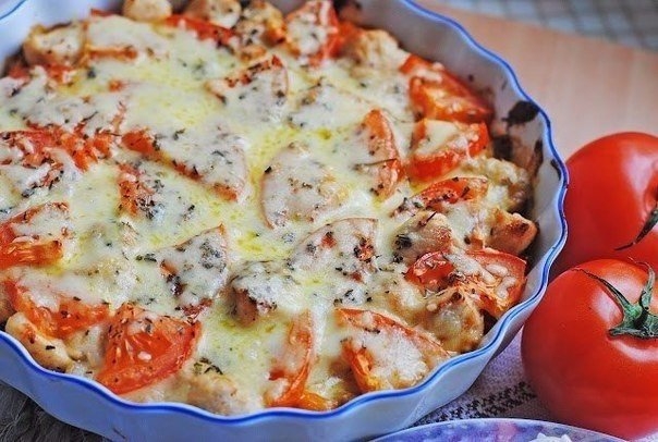 Куриное филе, запеченное с овощами. Куриное филе, запеченное с овощами.