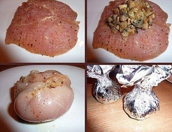 "Курица с грибами или куриные бомбочки"