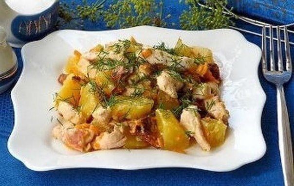 Жаркое с курицей в мультиварке. Жаркое с курицей в мультиварке.