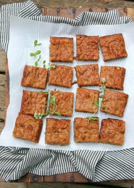 Банановые квадратики с арахисовым маслом/Peanut Butter Banana Squares/バナナ&ピーナッツバターバー.