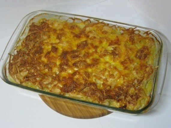 Картофельная запеканка с курицей и зеленью Картофельная запеканка с курицей и зеленью