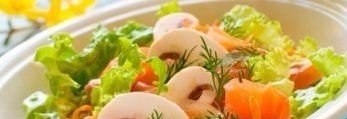Салат из семги с шампиньонами
