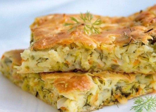КАПУСТНЫЙ ЗАЛИВНОЙ ПИРОГ БЕЗ ЯИЦ